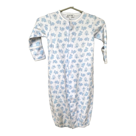 Magnolia Baby White with Blue Bunnies Size Medium Onesie - Picture 1 of 6